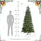 Glitzhome® 7.5ft Pre-Lit Green Slim Fir Artificial Christmas Tree, Multicolor LED Lights